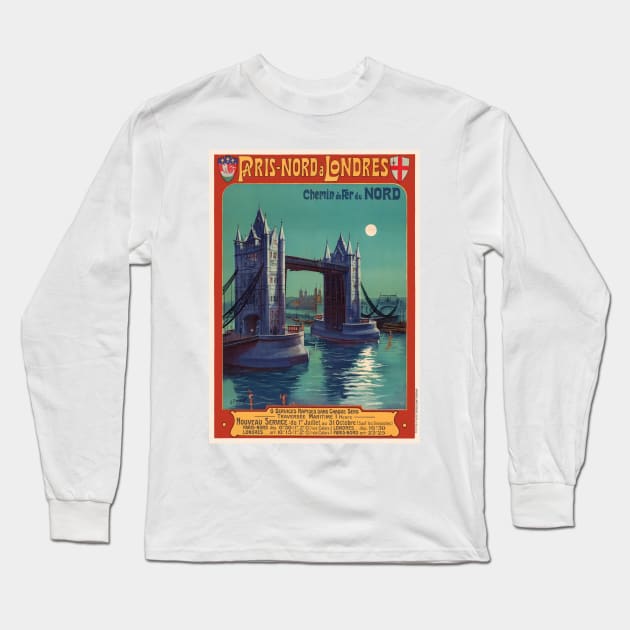 Paris Nord à Londres Vintage Poster 1900 Long Sleeve T-Shirt by vintagetreasure